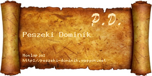 Peszeki Dominik névjegykártya